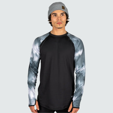 Men's Therma Base Layer Crewneck BlackStrap #color_glitch-gray