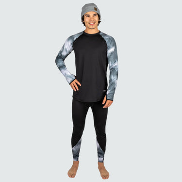 Men's Therma Base Layer Crewneck BlackStrap #color_glitch-gray