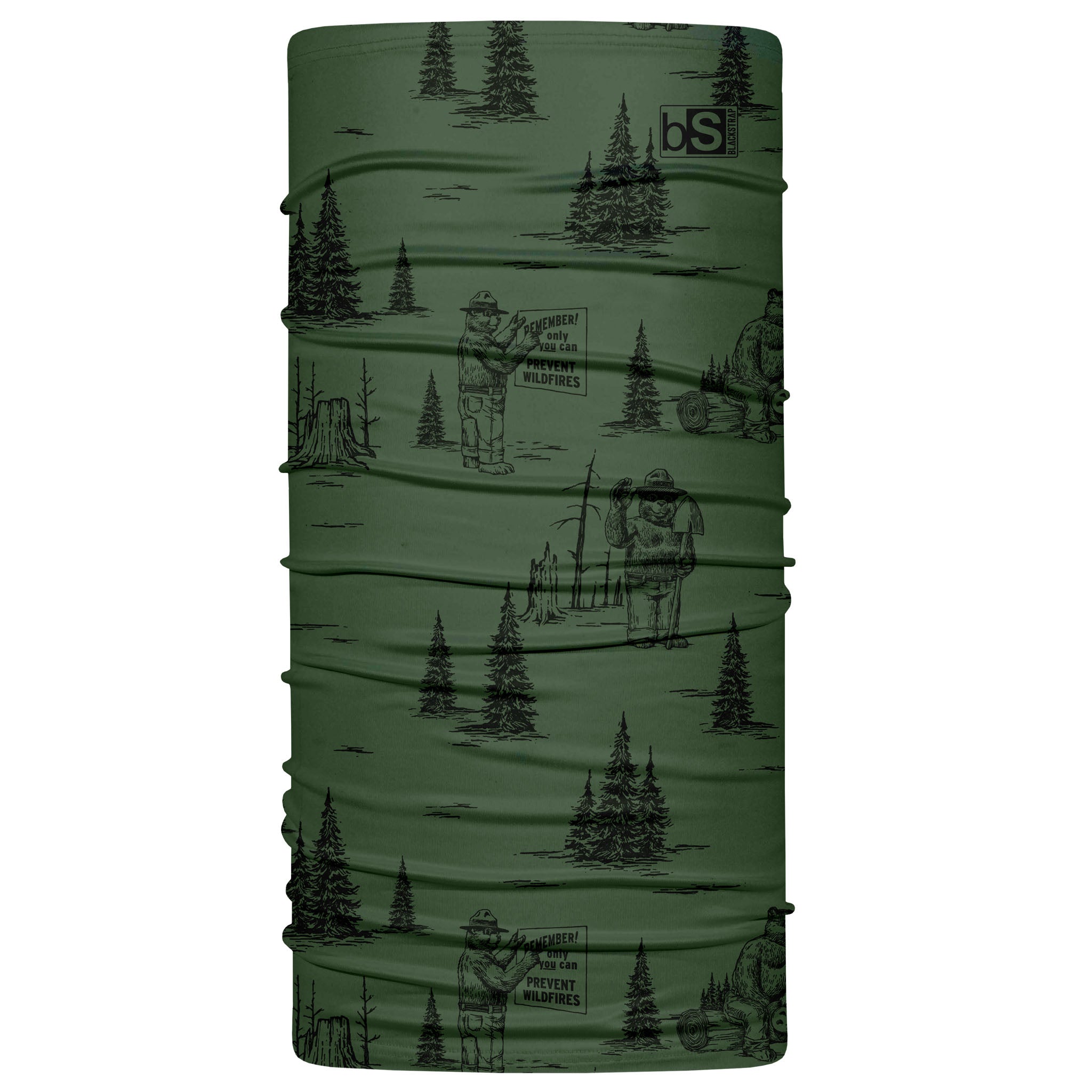 Daily Tube Neck Gaiter | Smokey Bear BlackStrap Prevent Green #color_prevent green