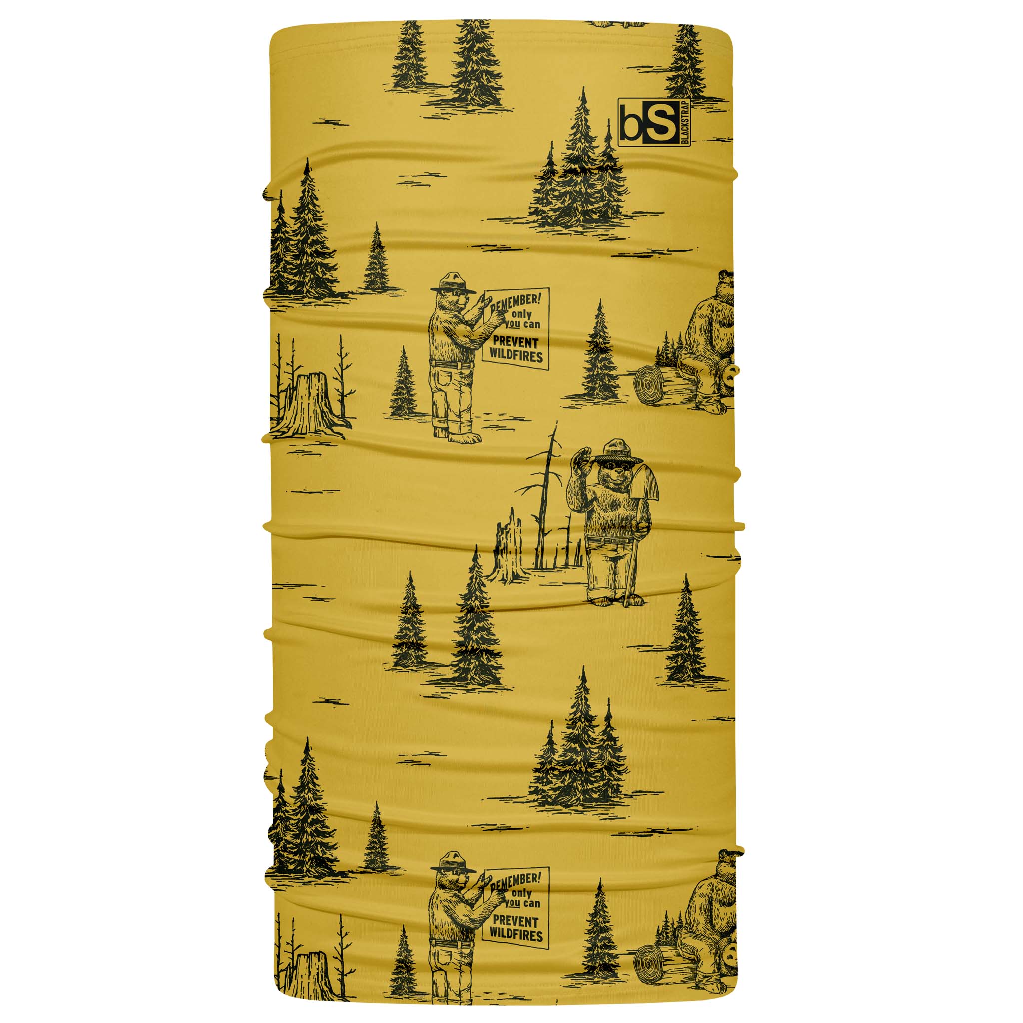 Daily Tube Neck Gaiter | Smokey Bear BlackStrap Prevent Yellow #color_prevent yellow