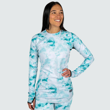 Women's Cloudchaser Base Layer Crewneck BlackStrap #color_overcast-teal