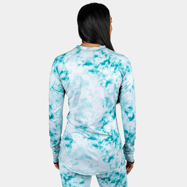 Women's Cloudchaser Base Layer Crewneck BlackStrap #color_overcast-teal