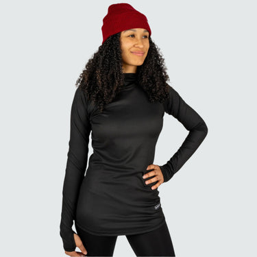 Women's Cloudchaser Base Layer Hoodie BlackStrap #color_black