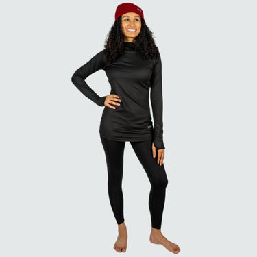 Women's Cloudchaser Base Layer Hoodie BlackStrap #color_black