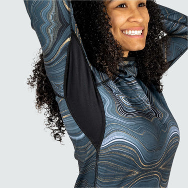 Women's Cloudchaser Base Layer Hoodie BlackStrap #color_geode-black