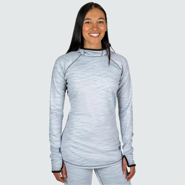 Women's Cloudchaser Base Layer Hoodie BlackStrap #color_hatched-snow