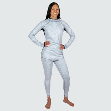 Women's Cloudchaser Base Layer Hoodie BlackStrap #color_hatched-snow