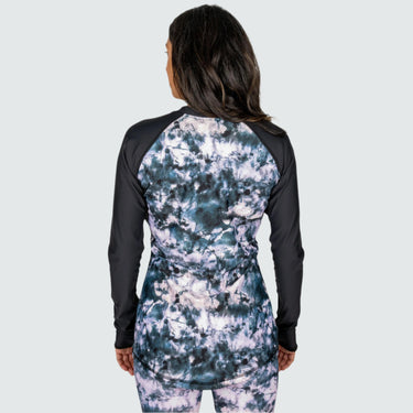 Women's Pinnacle All-Season Base Layer Crewneck BlackStrap #color_tie-dye-rose