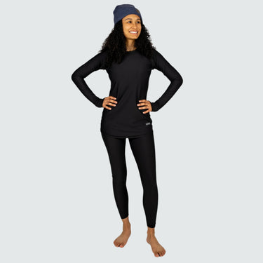 Women's Pinnacle All-Season Base Layer Crewneck BlackStrap #color_black