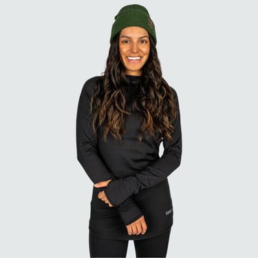 Women's Therma Base Layer Hoodie BlackStrap #color_black