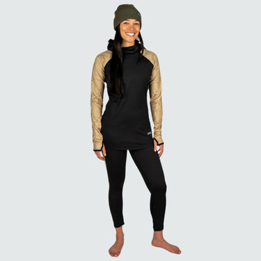 Women's Therma Base Layer Hoodie BlackStrap #color_drawn-drab