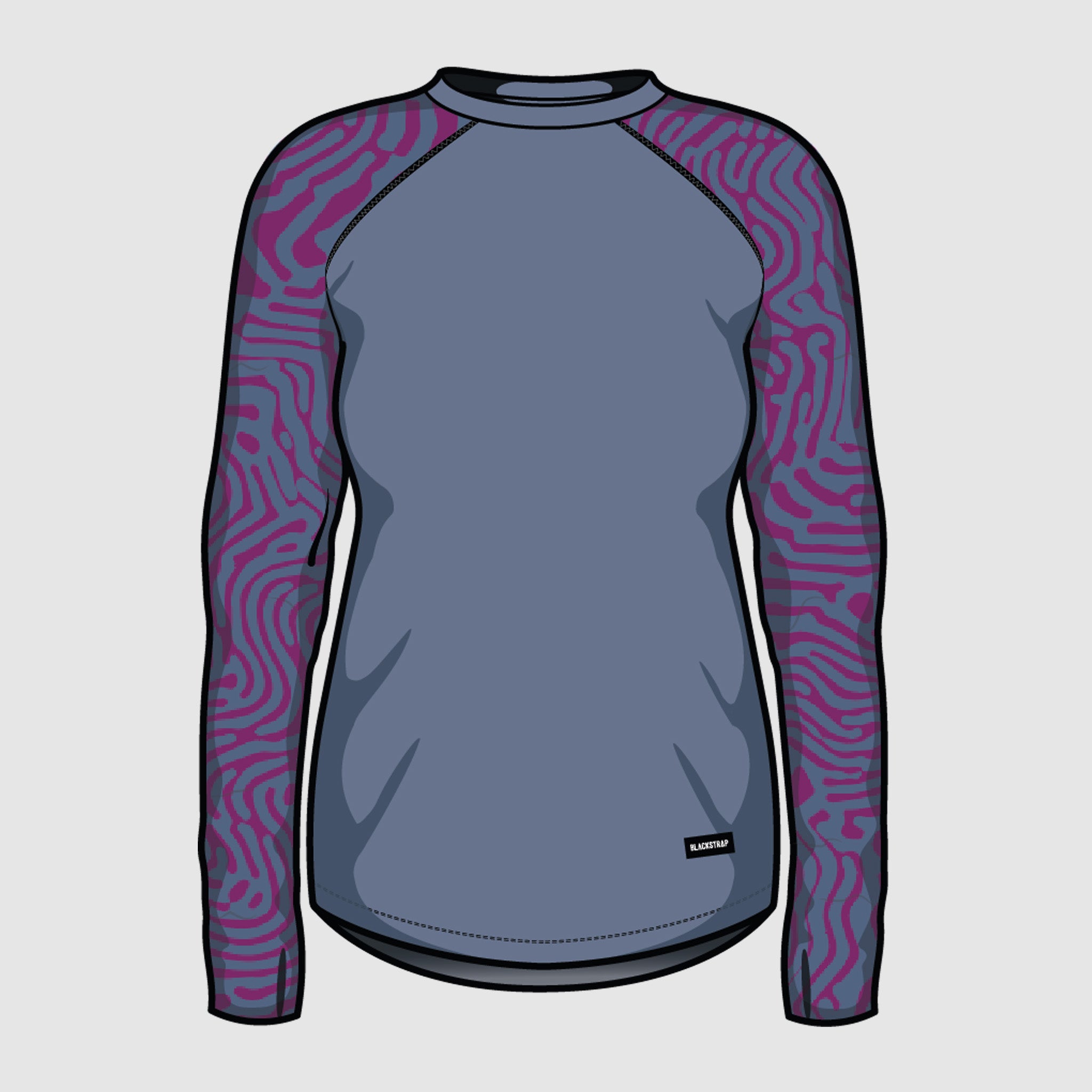 BlackStrap Women's Vista Baselayer Crewneck Long Sleeve #color_inprint-currant