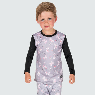 Kids' Therma Base Layer Crewneck BlackStrap #color_butterflies