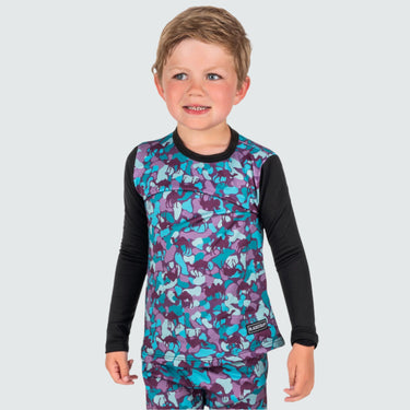 Kids' Therma Base Layer Crewneck BlackStrap #color_camelflauge-aquatic