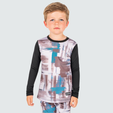 Kids' Therma Base Layer Crewneck BlackStrap #color_robotic-tones