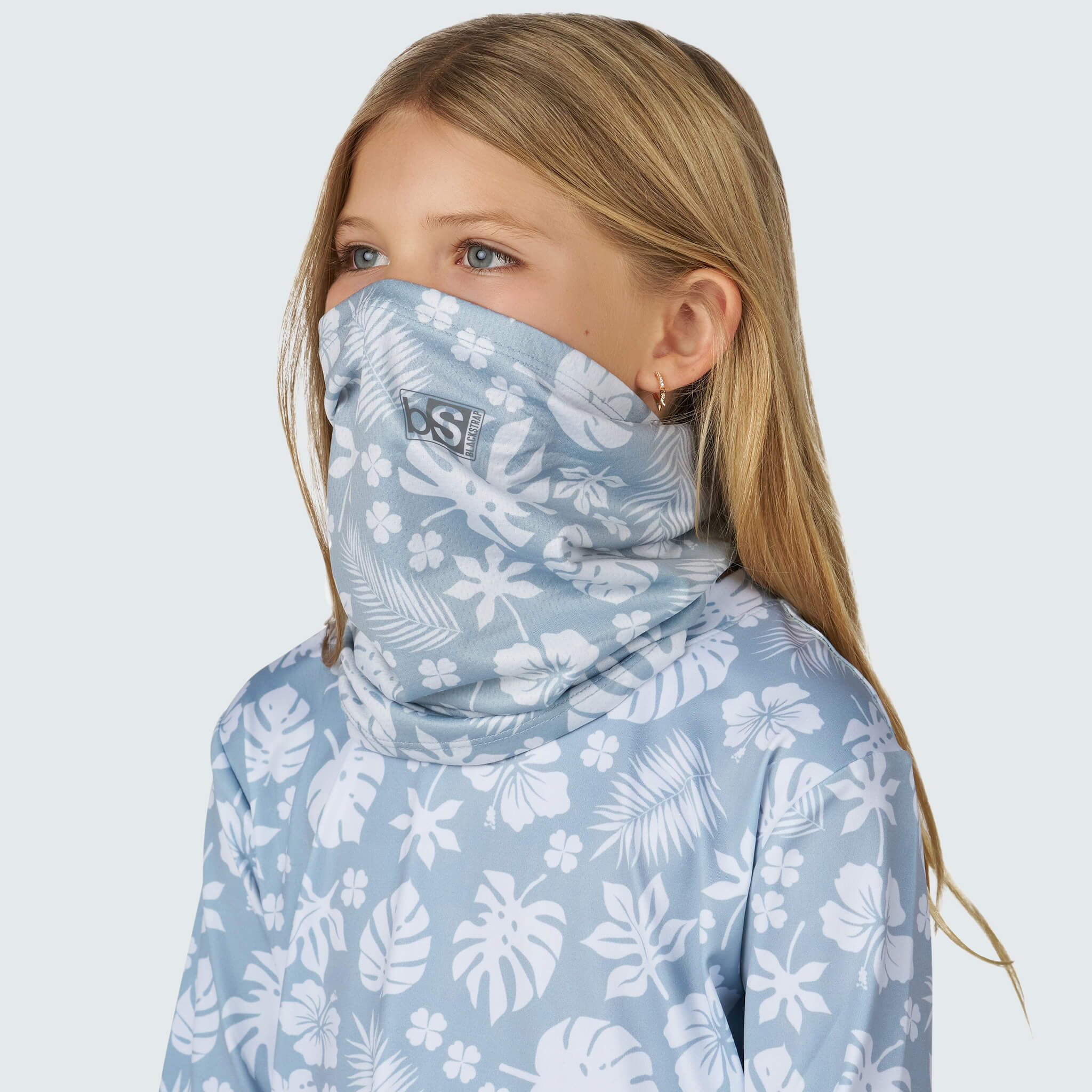 Kids' Daily Tube Neck Gaiter BlackStrap  #color_ferns-juniper