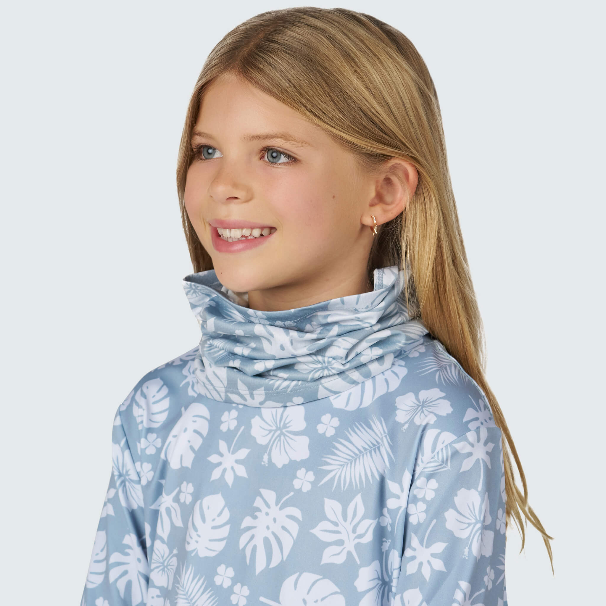 Kids' Daily Tube Neck Gaiter BlackStrap  #color_ferns-juniper