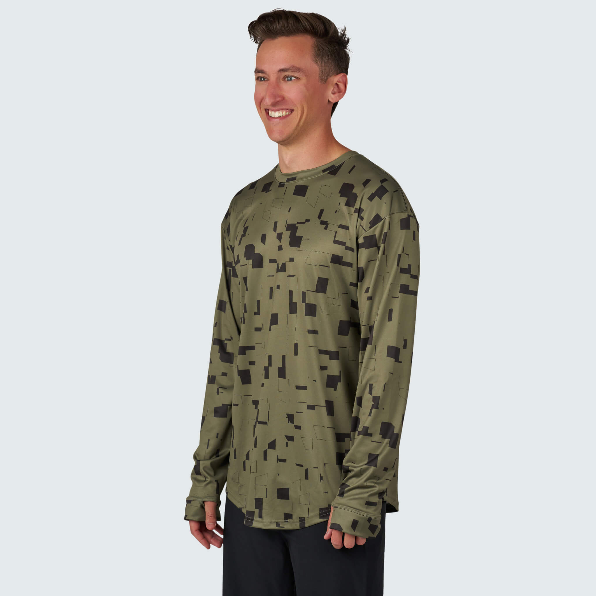 Men's Brackish Crewneck Long Sleeve BlackStrap #color_blocks-ponderosa