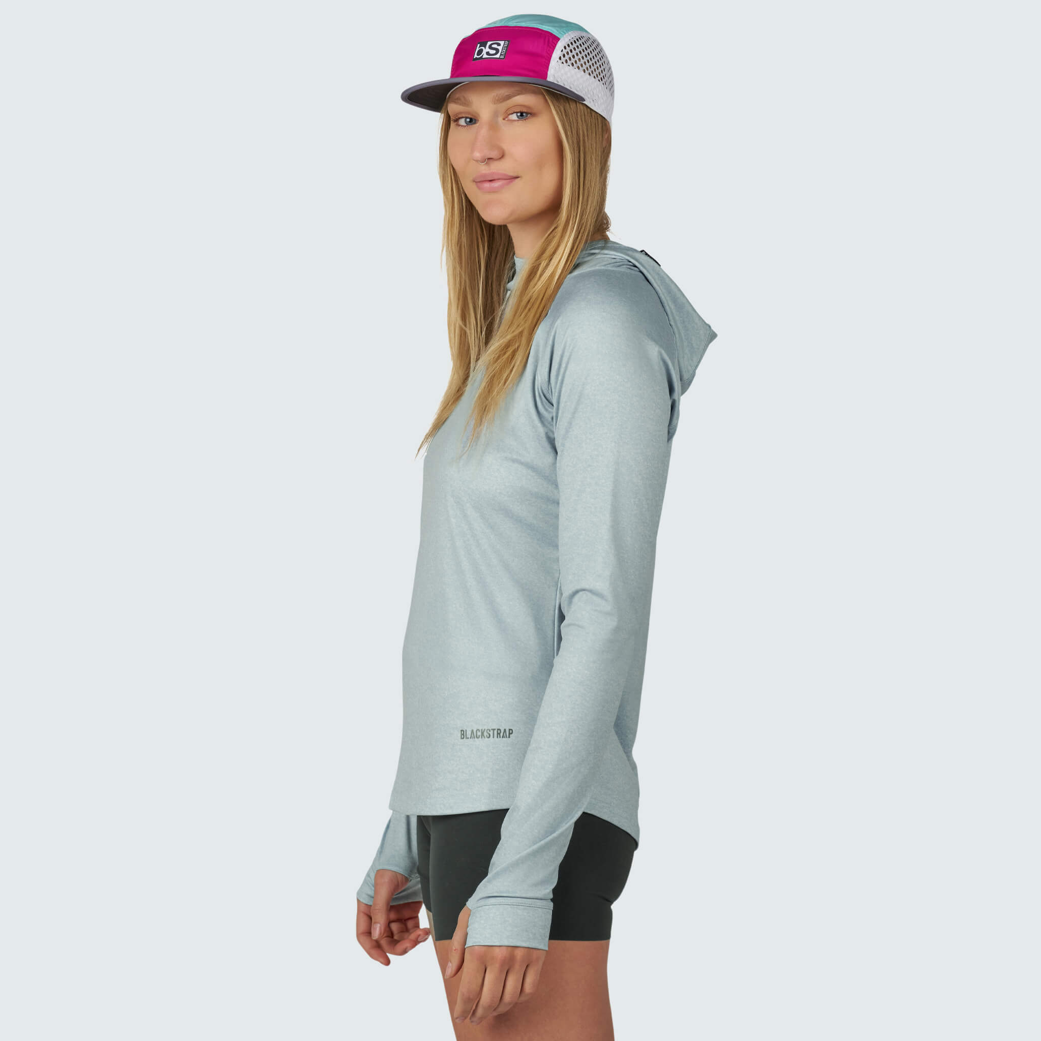 Women's Brackish Hoodie BlackStrap #color_heathered juniper