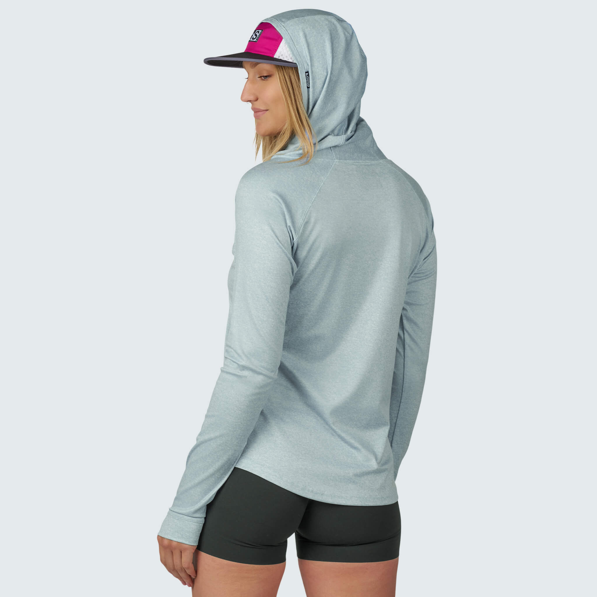 Women's Brackish Hoodie BlackStrap #color_heathered juniper