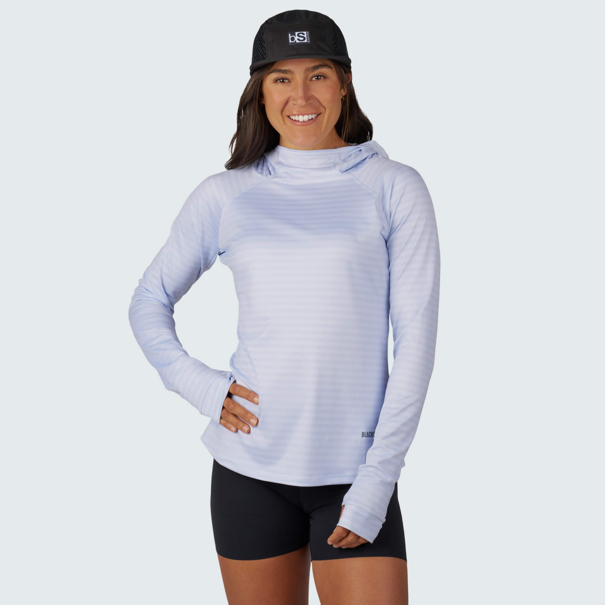 Women's Brackish Hoodie BlackStrap #color_stripes-flax
