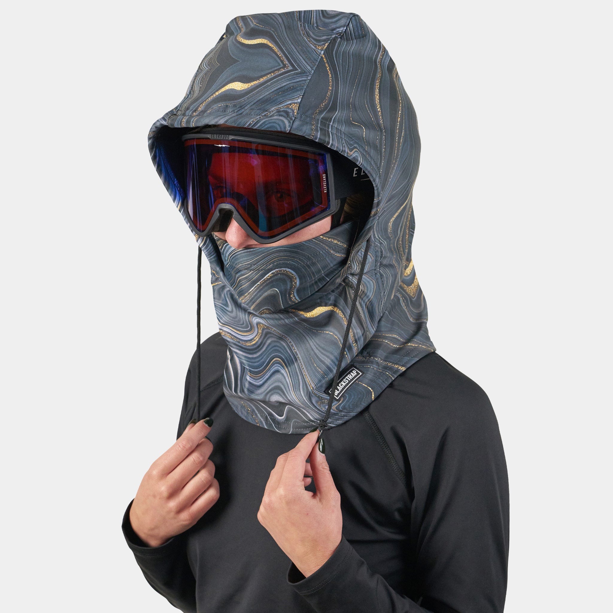 Camber Hood Adjustable Balaclava | Prints BlackStrap Geode Black #color_geode black