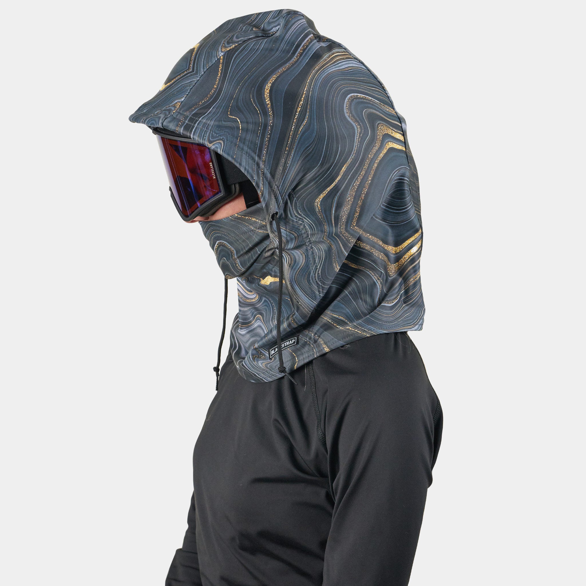 Camber Hood Adjustable Balaclava | Prints BlackStrap Geode Black #color_geode black