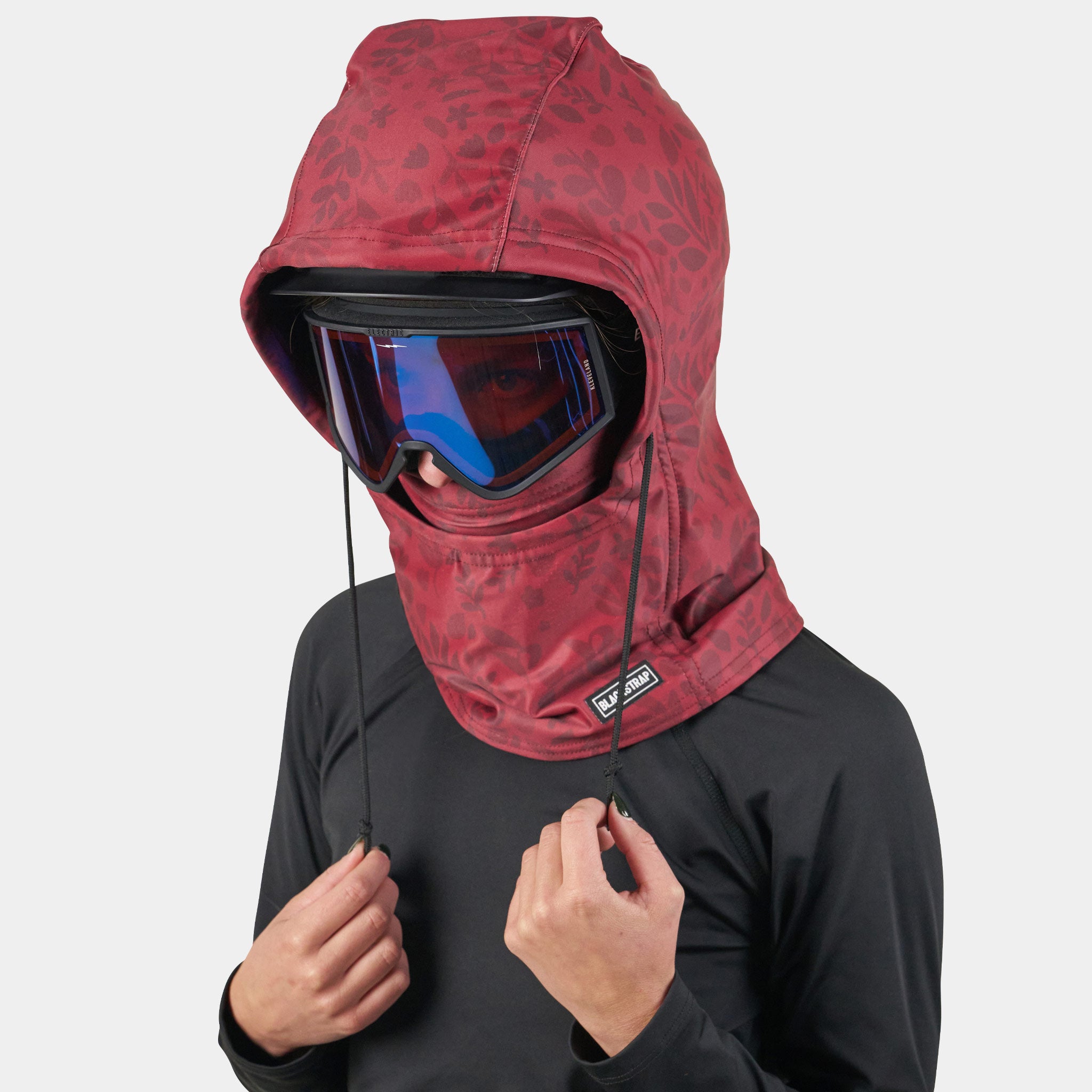 Camber Hood Adjustable Balaclava | Prints BlackStrap Springy Maroon #color_springy maroon