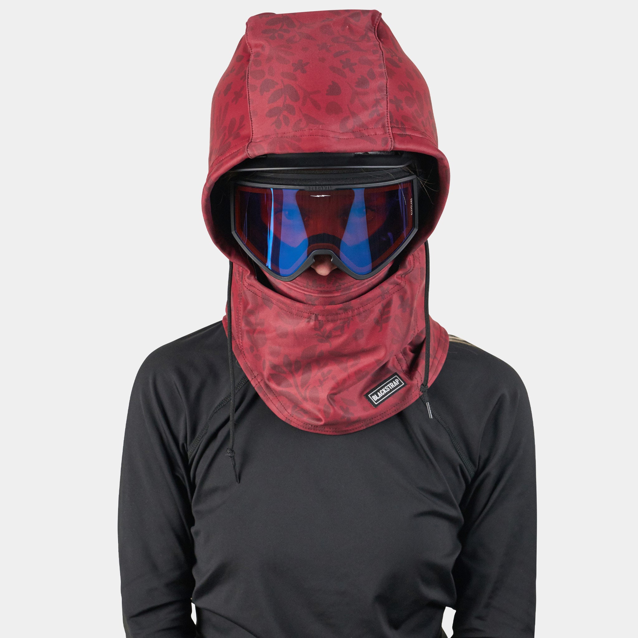 Camber Hood Adjustable Balaclava | Prints BlackStrap Springy Maroon #color_springy maroon