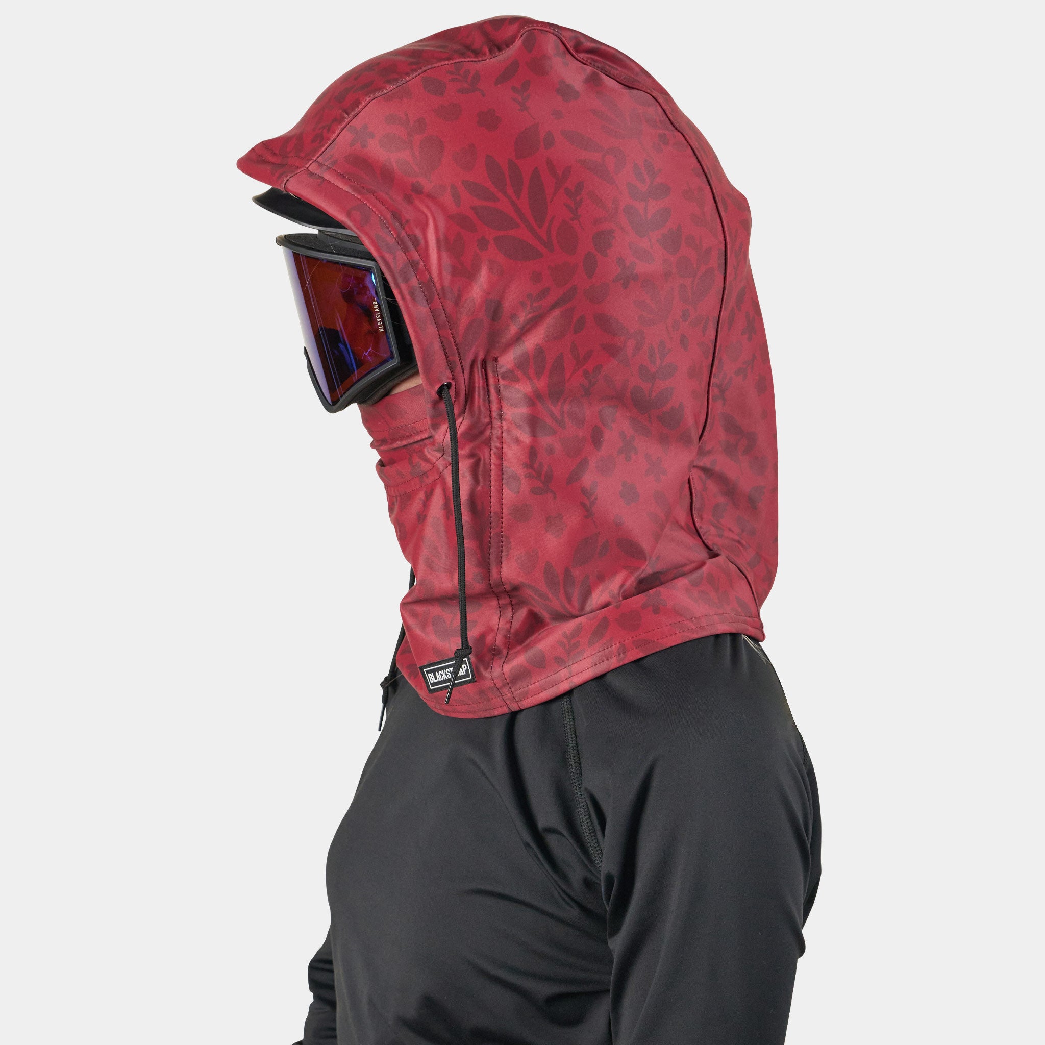 Camber Hood Adjustable Balaclava | Prints BlackStrap Springy Maroon #color_springy maroon