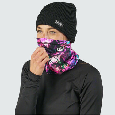 Dual Layer Tube Neck Warmer | Prints BlackStrap Abstract Streaks #color_new-age-pink