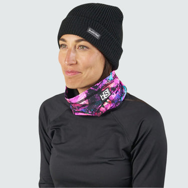 Dual Layer Tube Neck Warmer | Prints BlackStrap Abstract Streaks #color_new-age-pink