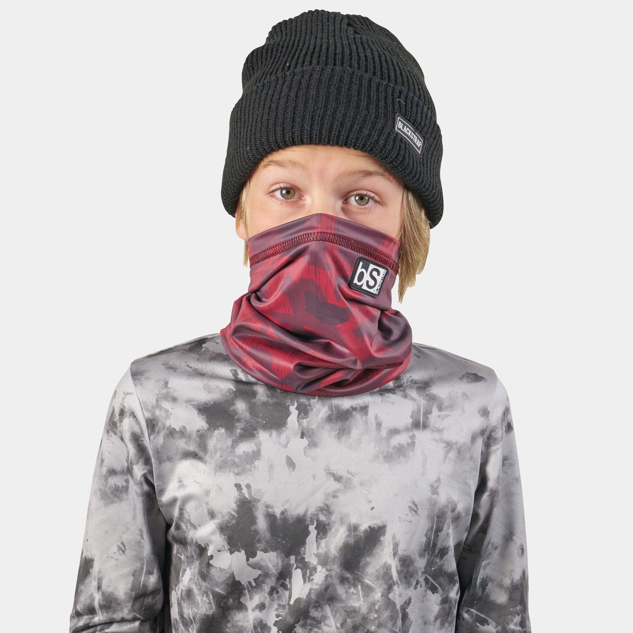 Kids' Dual Layer Tube Neck Warmer | Prints BlackStrap Frontline Maroon #color_frontline maroon