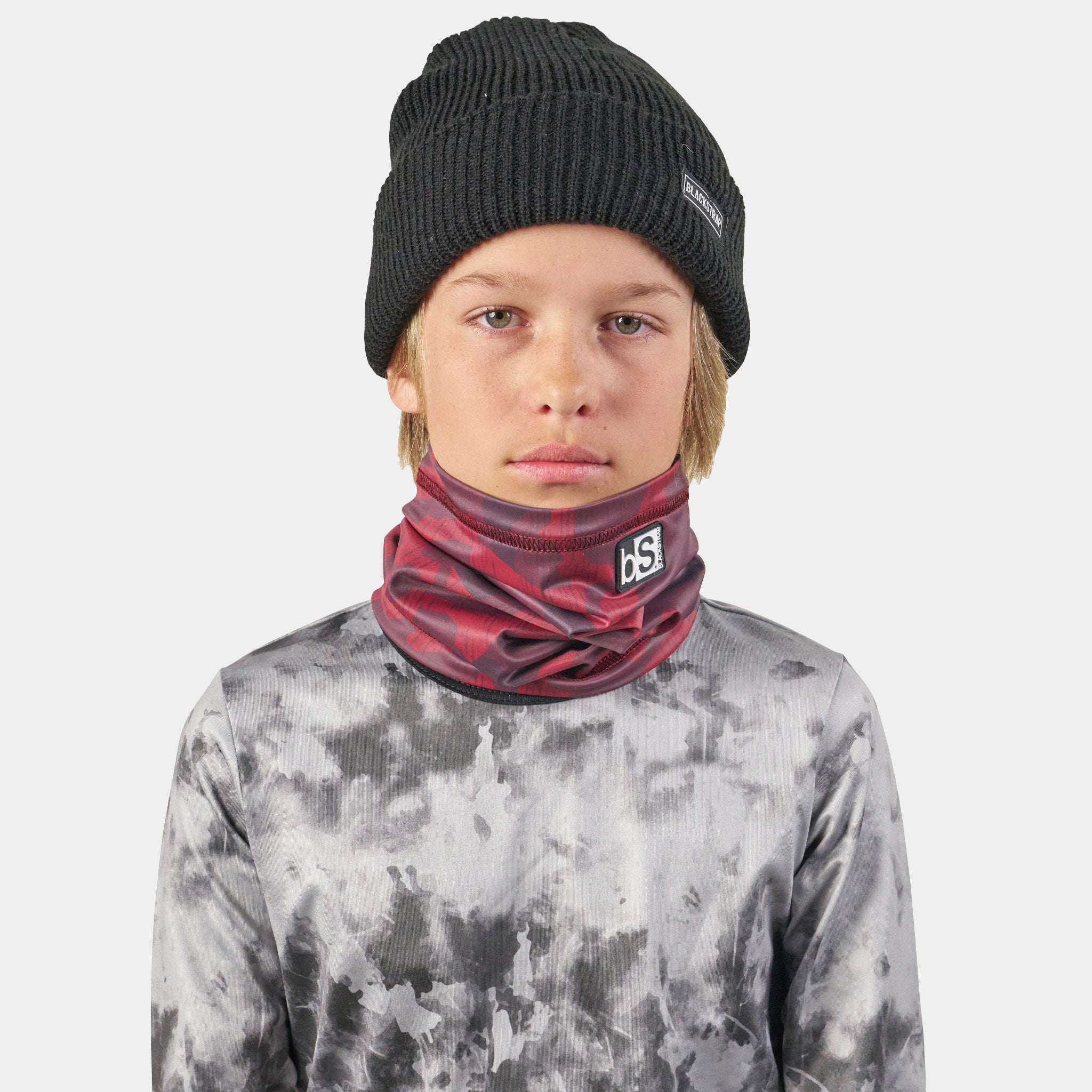 Kids' Dual Layer Tube Neck Warmer | Prints BlackStrap Frontline Maroon #color_frontline maroon