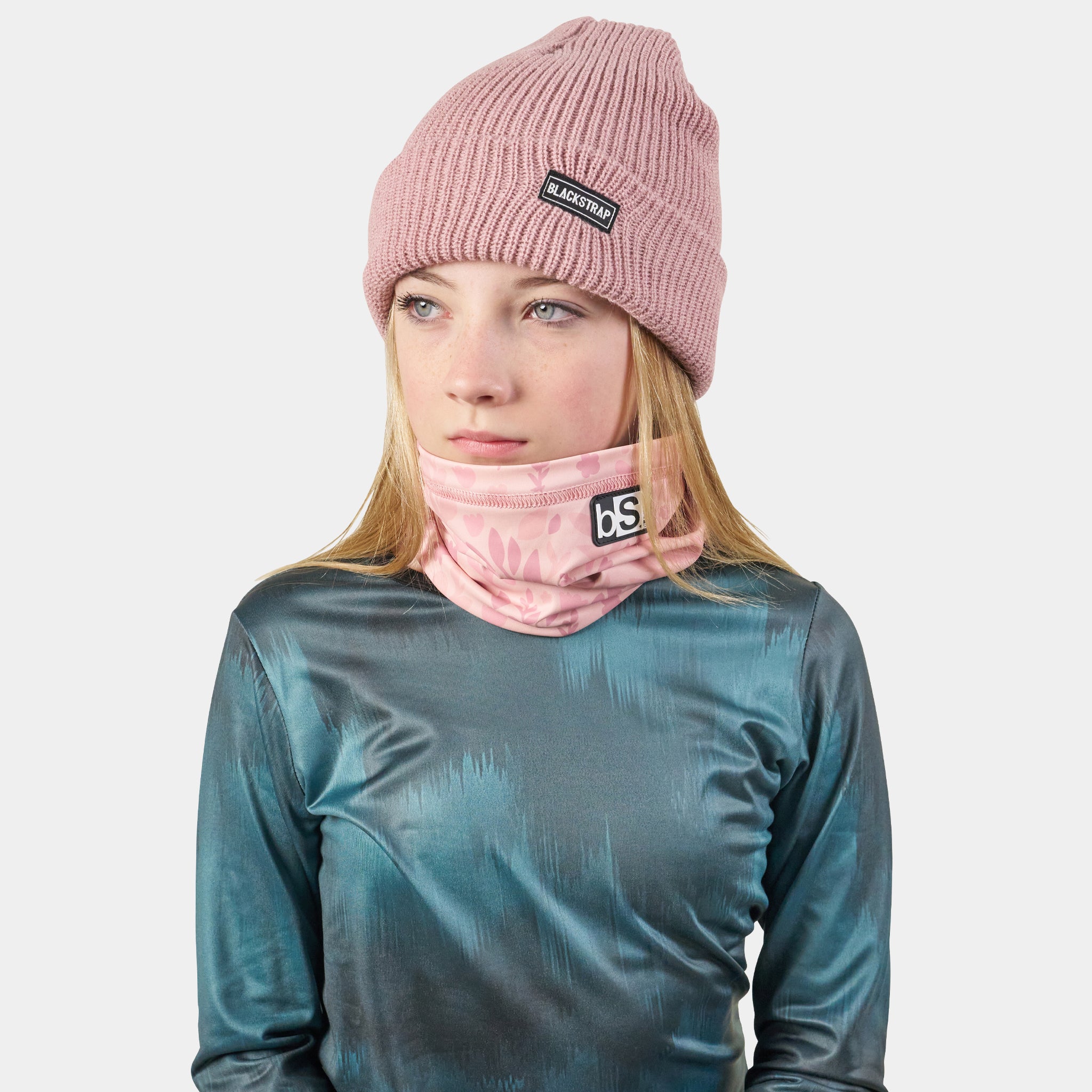 Kids' Dual Layer Tube Neck Warmer | Prints BlackStrap Springy Mauve #color_springy mauve