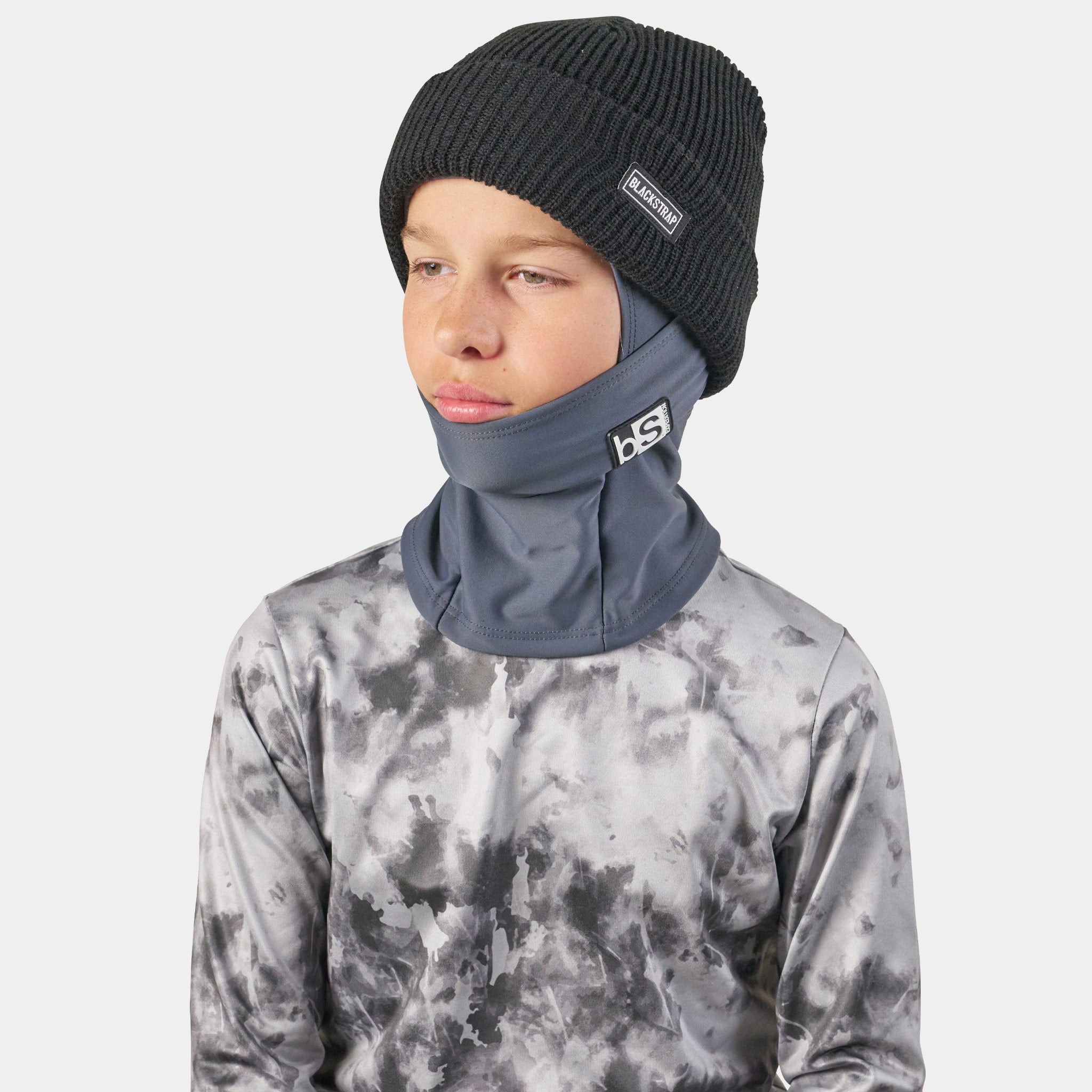 Kids' Expedition Hood Balaclava | Solids BlackStrap Granite #color_granite