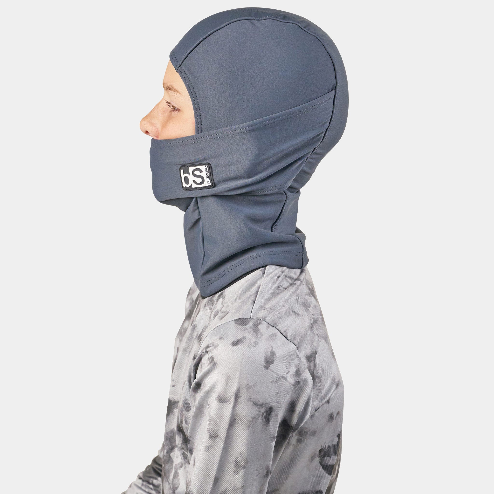 Kids' Expedition Hood Balaclava | Solids BlackStrap Granite #color_granite