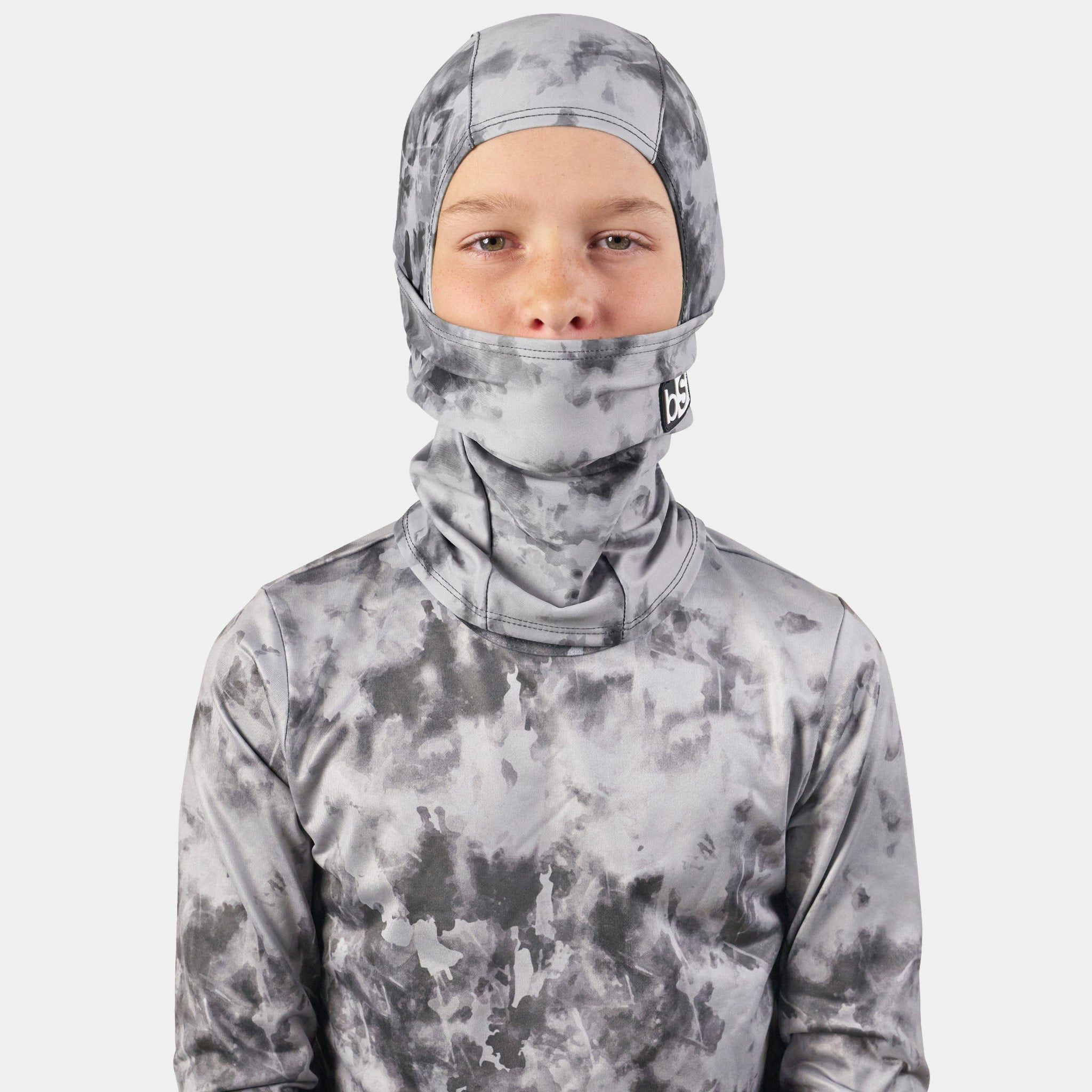 Kids' Hood Balaclava | Prints BlackStrap Tie Dye Steel #color_tie dye steel