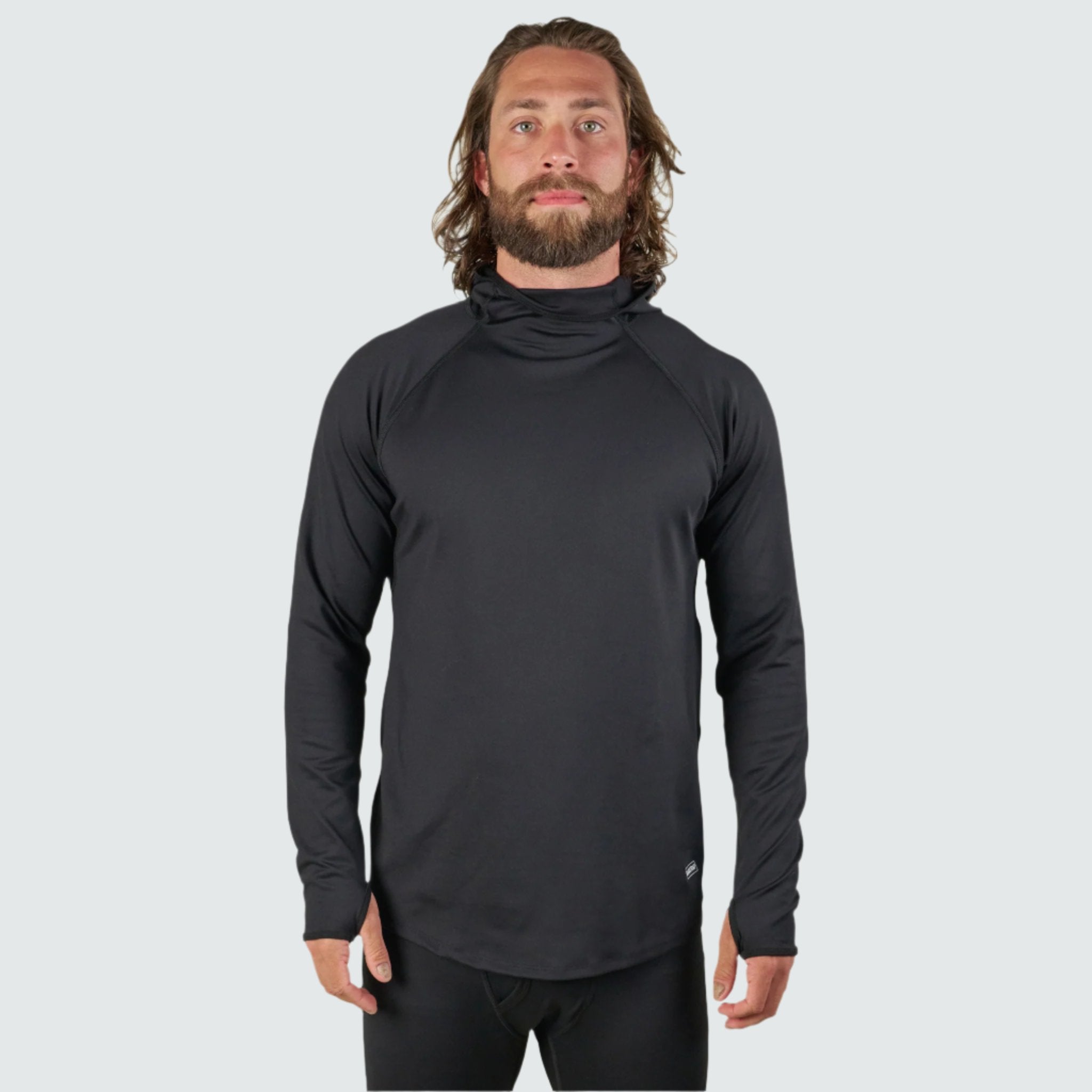 Men's Summit Base Layer Hoodie BlackStrap #color_black