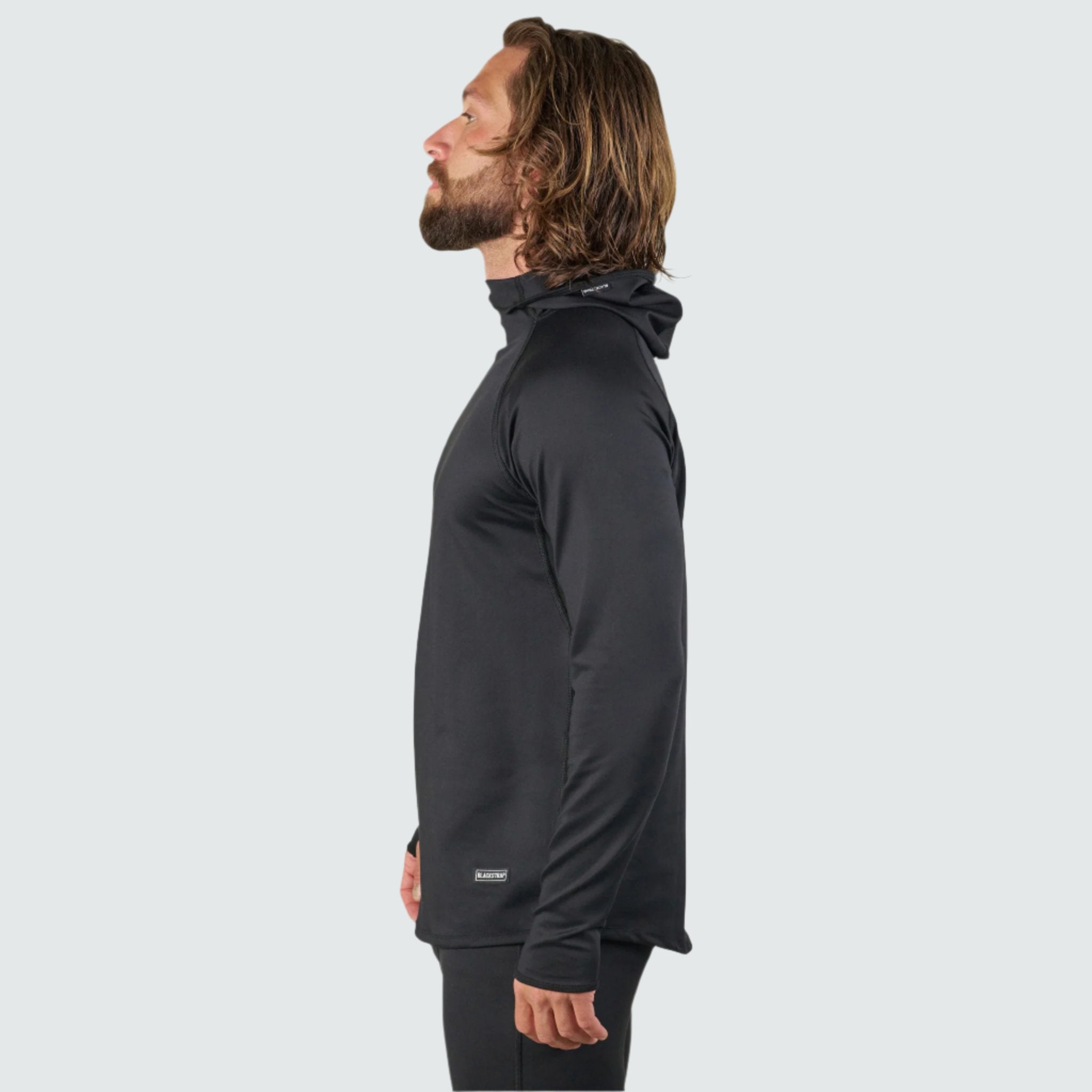 Men's Summit Base Layer Hoodie BlackStrap #color_black