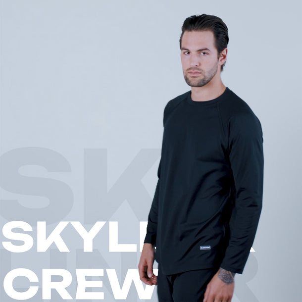 Men's Skyliner All-Season Base Layer Crewneck BlackStrap #color_black